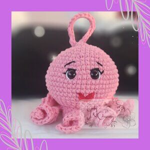 Pink Octopus Keychain